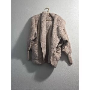 Nordic Beach Fleece One-size Hooded Wrap Cream Hooded Oversized